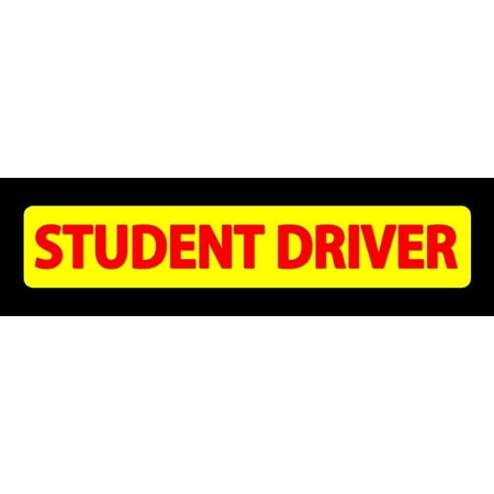 Student Driver Magnet Reflective Sign Black Letters On Yellow