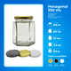 thumbnail image 2 of Paquete de 12 Frascos de Vidrio Hexagonal 250ml con Tapa Twist-Off | Ideal para Mermeladas, Conservas y Dulceros | Grado Alimenticio | Tapa Dorada, 2 of 6