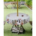 thumbnail image 2 of Christmas Tablecloth with Umbrella Hole and Zipper Christmas Tree Snowman Round Outdoor Tablecloths 54 Inch Table Cloths Cute Squirrel Cat Patio Table Cloth Cover for Holiday Party Yard Garden Cafe, 2 of 5