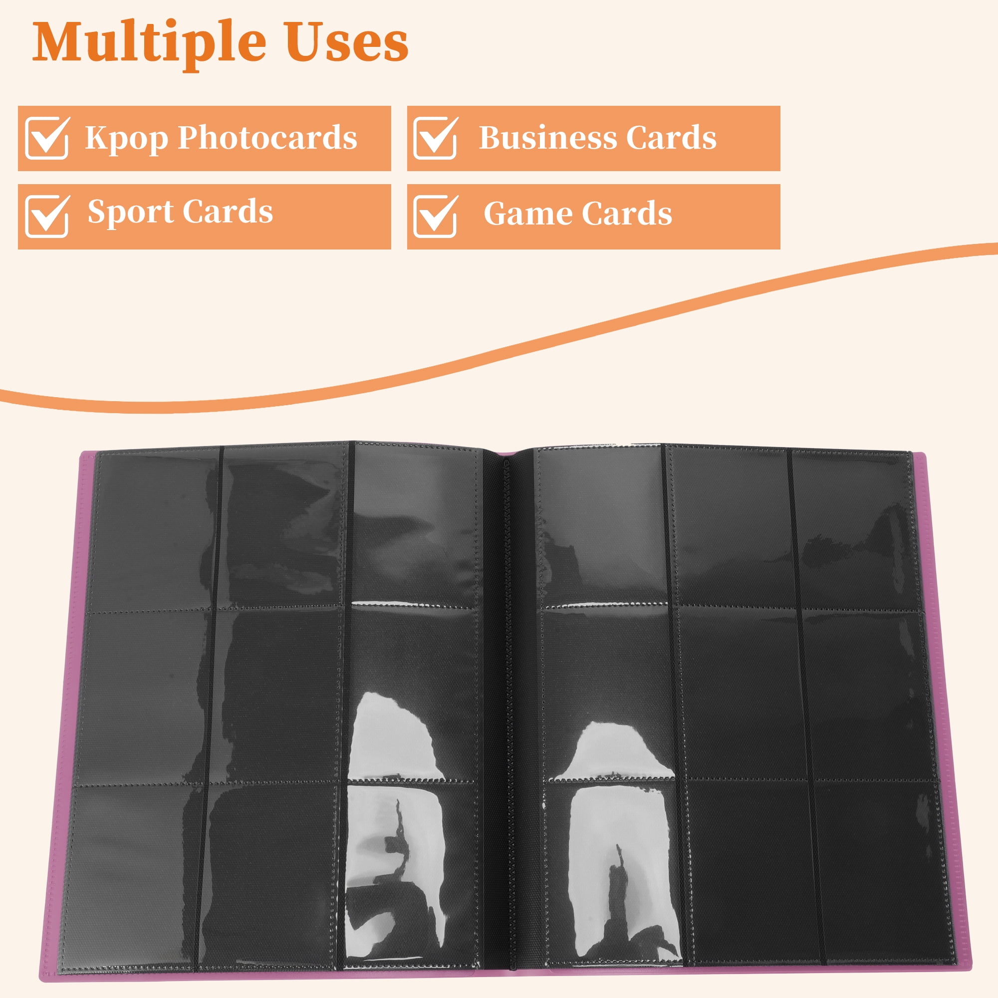 Unique Bargains Card Binder with 9 Pockets and 20 Pages ["Rose Red"]