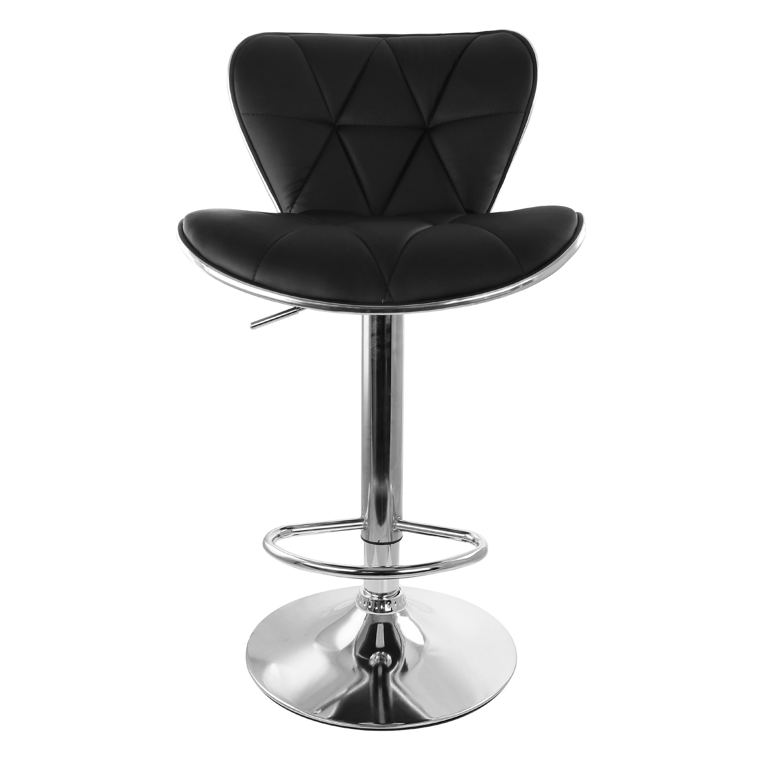 Elama Bar Stool with Adjustable Height & Swivel, Black, Set of 2
