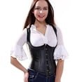 thumbnail image 1 of SAYFUT Women's Retro Satin Corset Shapewear Shoulder Straps Tank Waist Training Underbust Corset, 1 of 7