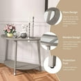 thumbnail image 4 of SUNBURY 40" Glass Half Moon Console Table 2 Tier Narrow Entryway Table with Gray MDF Frames, Modern Couch Table Small Console Tables for Entryway,Living Room, Hallway, 4 of 16