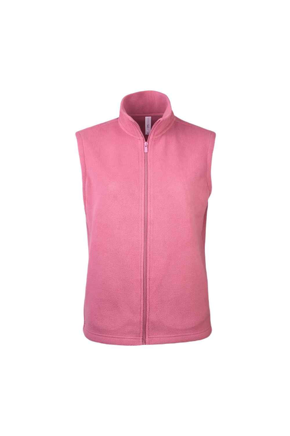 Women's Full Zip Polar Fleece Vest, Dark Rose S, 1 Count, 1 Pack