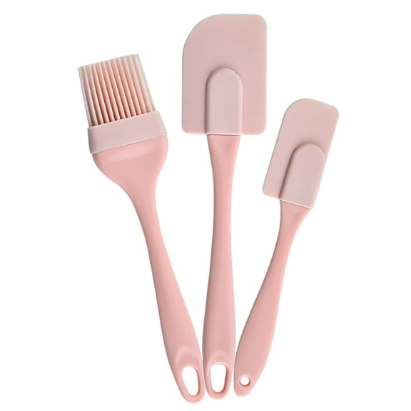 GROFRY 3Pcs/Set Cake Spatula Kit Portable Non-stick Silicone DIY Cream Scraper Spatula Kit for Kitchen