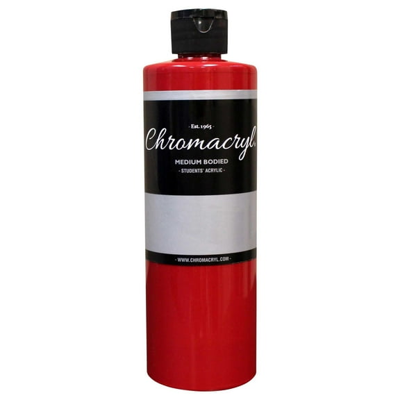 Chromacryl Premium Students Acrylic Paint, 1 pt Bottle, Cool Red