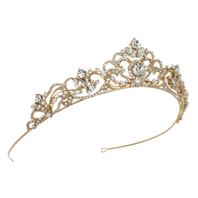 Explosive Rhinestone Crown Bridal Tiara Crown Hg277 Gold