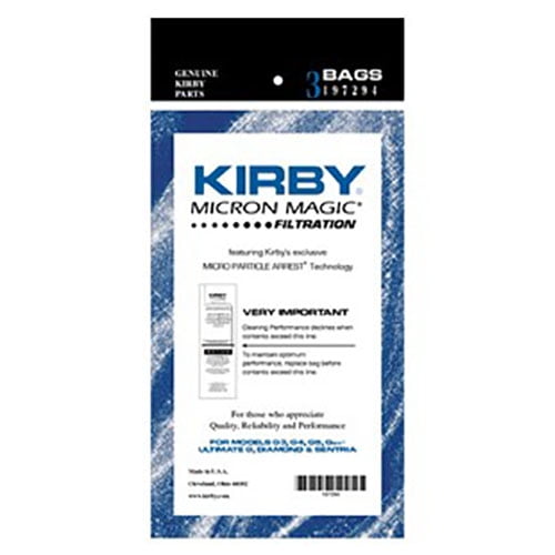 Kirby 197394 Micron Magic Vacuum Cleaner Bags 9 Pack for sale online 