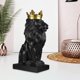 thumbnail image 3 of Estatua de cabeza de león 3D, escultura de resina coleccionable, figura de animal artesanal para oficina Negro, 3 of 9