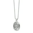 thumbnail image 1 of 925 Sterling Silver 18 Inch Diamond Filigree Oval Locket Necklace 2 Extender Pendant Charm, 1 of 8
