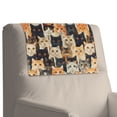thumbnail image 7 of TSOVTHRID Cats Pattern Non Slip Headrest Protector for Recline Chair Waterproof Recliner Headrest Cover 17x27in PU Leather Couch Head Rest Slipcover for Furniture, 3 Pieces, 7 of 7