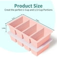 thumbnail image 5 of TINANA Silicone Freezer Tray with Lid 2 Pack, 1 Cup Freezing Food Molds, Make Perfect Soups, Extra Large Ice Cubes for Meal Prep, Sauces, Soups, Stews, Broths, Oven and Dishwasher Safe-Pink, 5 of 7