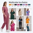 thumbnail image 7 of Niaahinn Women's Scrub Set -  Soft Stretch V-Neck Top & Elastic Waist Jogger Uniform, 8 Colors, 7 of 7