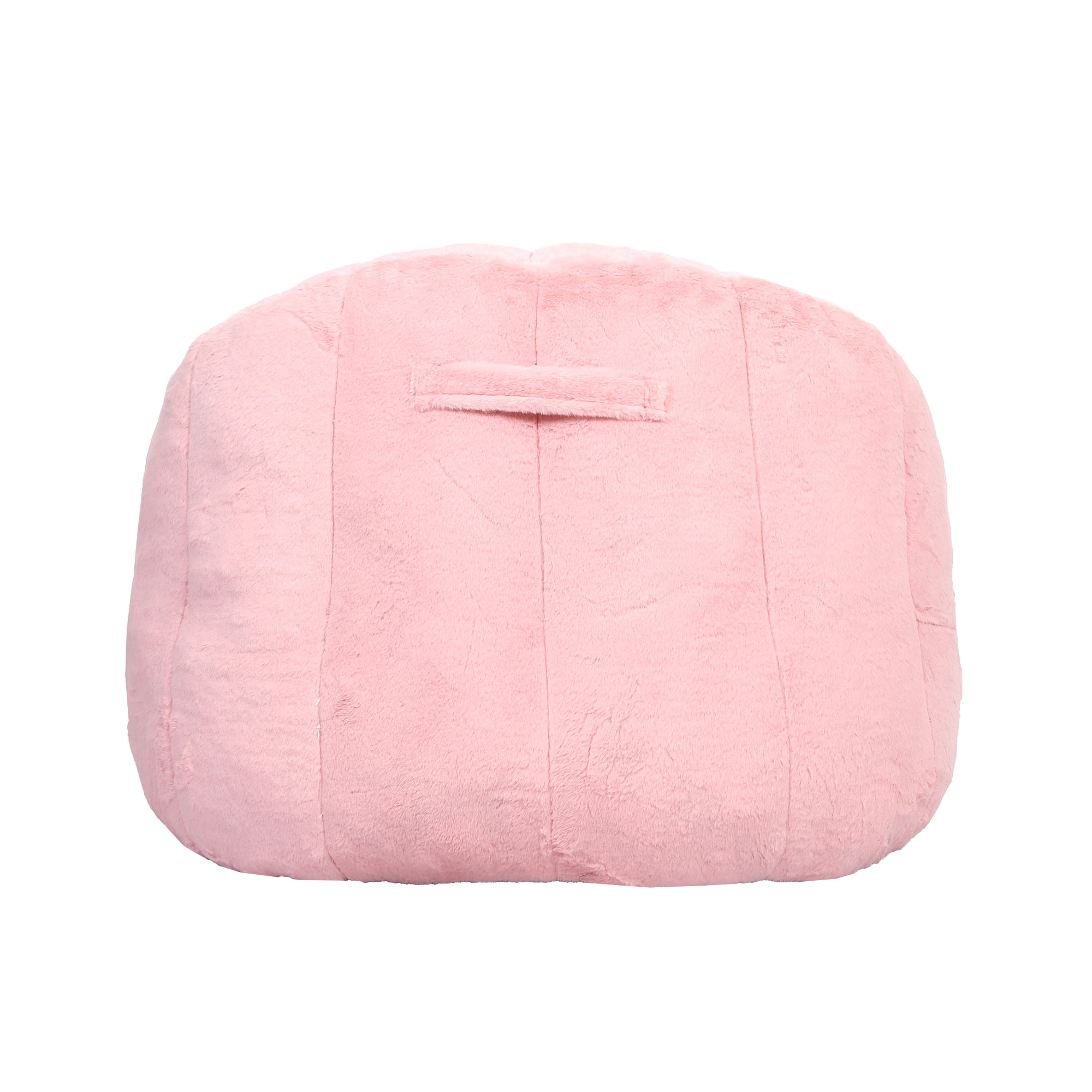 Bean Bag Chair with Armrests, Stuffed High-Density Foam, Lazy Sofa for Adults, Living Room, Bedroom, Reading, Pink Faux Fur