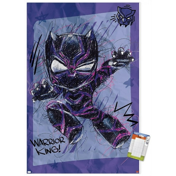 Marvel Black Panther - Scribble Wall Poster, 14.725" x 22.375"