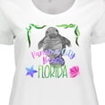 thumbnail image 4 of Inktastic Panama City Beach Florida Cute Swimming Manatee Women's Plus Size T-Shirt, 4 of 5