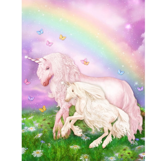 Pintura de diamante 5D DIY Kit de taladro redondo completo Rainbow Horse Home Decor Art Craft FLhrweasw Nuevo