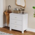 thumbnail image 3 of Cozy Home 3 Drawer Dresser Set of 2, Modern Chest of Drawers with Rounded Table Corners, Wooden Closet Dresser Nightstand Side Table with Ample Storage Space for Bedroom, Living Room, Entryway, White, 3 of 9