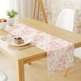 thumbnail image 3 of Pink White Flower Table Runner Wildfloral Kitchen Dining Table Decoration Floral Table Cover for Indoor Outdoor Home Party Table Decor Supplies, 13 x 72 Inch, 3 of 6