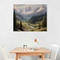 thumbnail image 2 of ERAPDAUR  Rustic Mountain Painting Vintage Landscape Wall Art Canvas Prints Classic Art Forest Tree Pictures for Wall Decorations Vintage Room Decoration for Living Room Bedroom 20x16in, 2 of 6