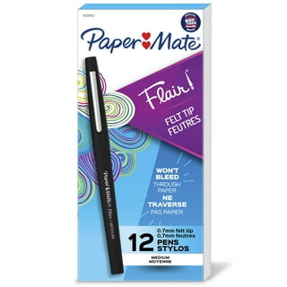 Paper Mate Flair Porous Felt Tip Pens, Medium Point, Black Ink (6 Count)