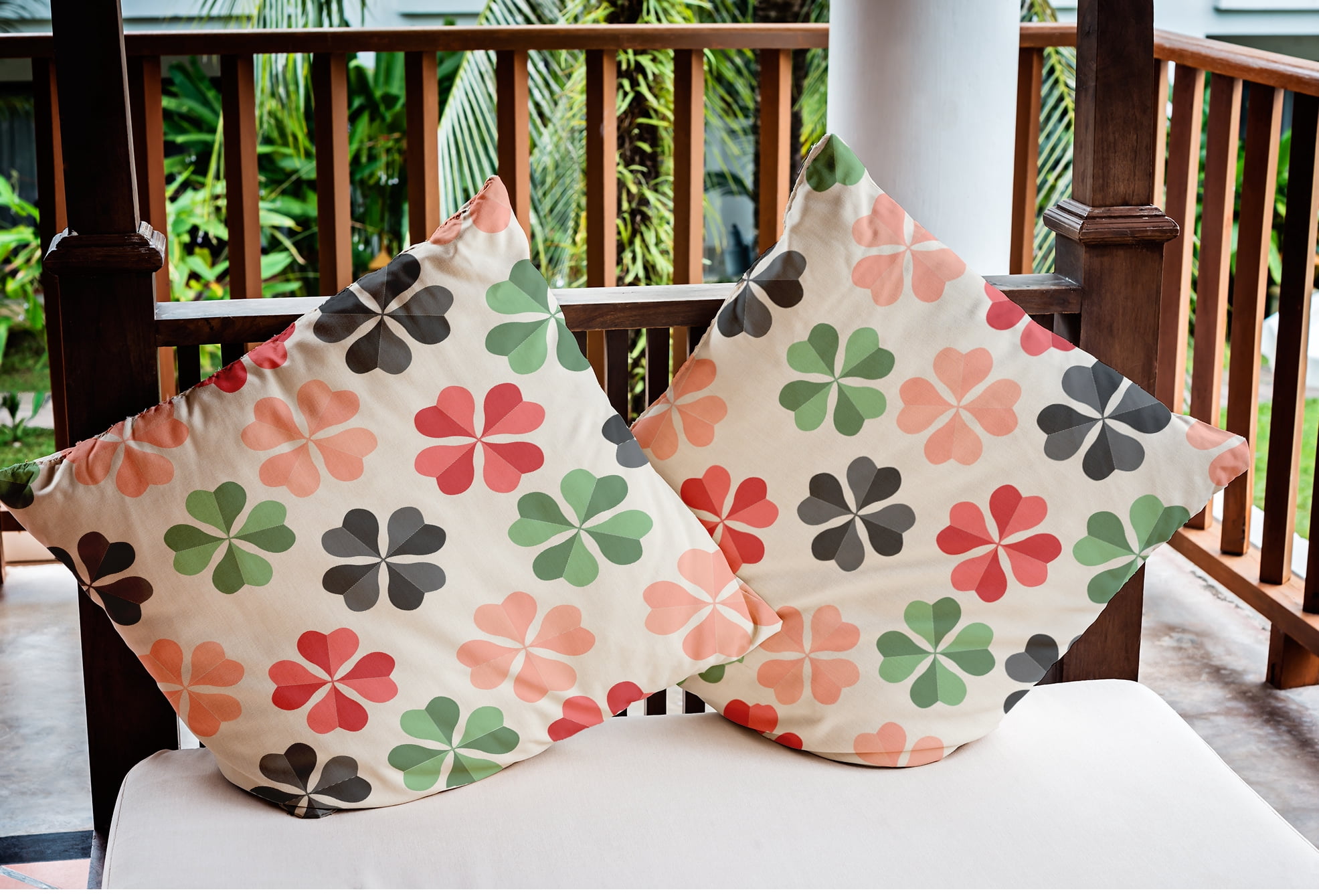 Simply Daisy 18 in x 18 in Modern and Contemporary Gray Floral Polyester Throw Pillow