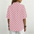 thumbnail image 7 of IUYRTFE Women's Polka Dot Short Sleeve Collared Blouse – Casual V-Neck Button-Front Shirt for Summer Beach Vacation and Daily Wear, 7 of 7