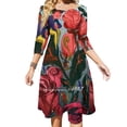 thumbnail image 1 of Vestido acampanado con nudo en forma de corazón para quitarse un peso de encima, diseño de moda, vestido holgado de talla grande, regalo original, flores Redububble, floral, 1 of 6