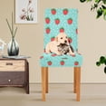 thumbnail image 4 of Yayeee 4 Pack Dining Chair Covers Stretch Parson Chairs Slipcovers Seat Protector, Strawberry Pattern, 4 of 6