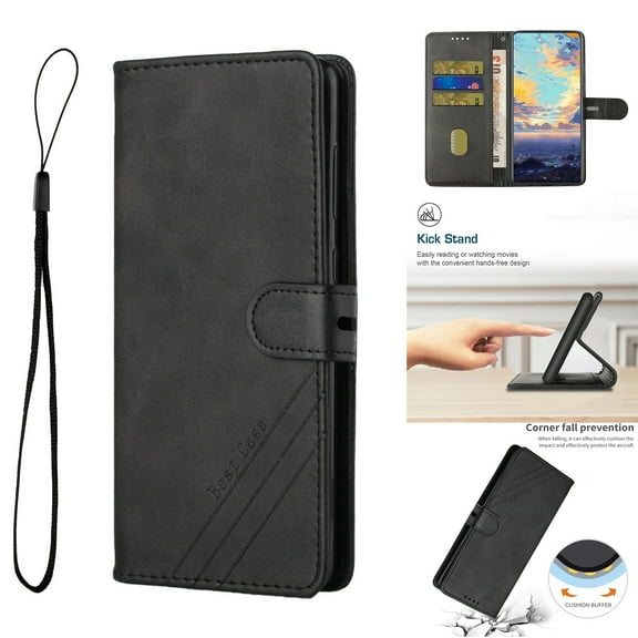 Compatible for Samsung Galaxy A14 5G Wallet Case with Card Slots Holder Magnetic Flip Cover, Luxury PU Leather Soft Silicone Shockproof Kickstand Folio Case for Samsung Galaxy A14 5G,Black