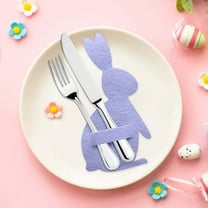 Darzheoy 4pcs Easter Cutlery Bag Dinnerware Flatware Easter Bunny Utensil Holders Easter Cutlery Holders Cutlery Storage Bags Easter Party Favor