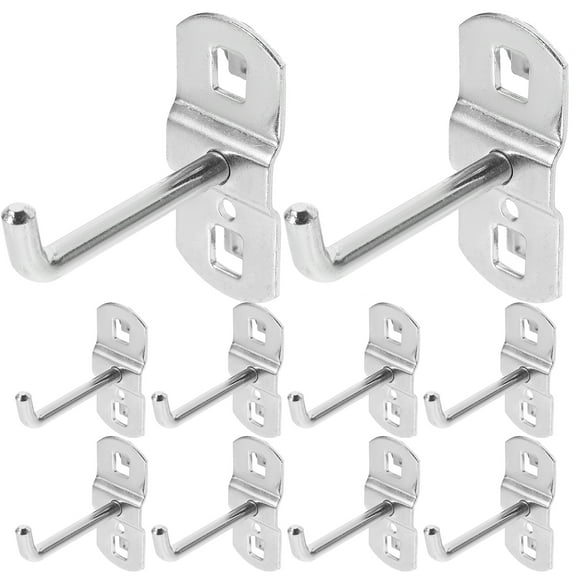 LITINKIMI 12-Pack Heavy Duty Metal Board Hooks for Pegboard Wall Organizer, Supermarket Shelf Rack Hanging Screw Hooks