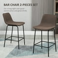 thumbnail image 4 of HOMCOM Tabourets de Bar Modernes Ensemble de 2 Chaises de Bar Hauteur Comptoir Cuisine, 4 of 10