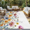 thumbnail image 3 of Fsddascl Seasonal Botanical Blooms Outdoor Rug for Patio/Deck/Porch, Non-Slip Large Area Rug 5 x 8 Ft, Watercolor Floral Indoor Outdoor Rugs Washable Area Rugs, Reversible Camping Rug Carpet Runner, 3 of 5