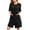 Black, variant on ZyeKqe Nightgowns for Women 3/4 Sleeve Zipper Front Pajamas Dress Lightweight Sleepwear Housecoat with Pockets S-XXL