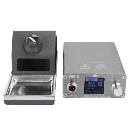 Riousery Soldering Iron Station T12-X 75W Digital Display Welding Rework Mobile Phone Repairing Tool with 110-240V Wide Voltage Intelligent PID Temperature Control Anti-Scalding Silicone Pad