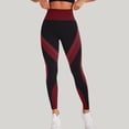 thumbnail image 4 of Resivox Women's High Waisted Color Block Yoga Pants - High Waist Design with Butt-Lifting Effect, Tight-Fit Leggings for Sports & Yoga Sessions, Striped Pattern Red XL, 4 of 4