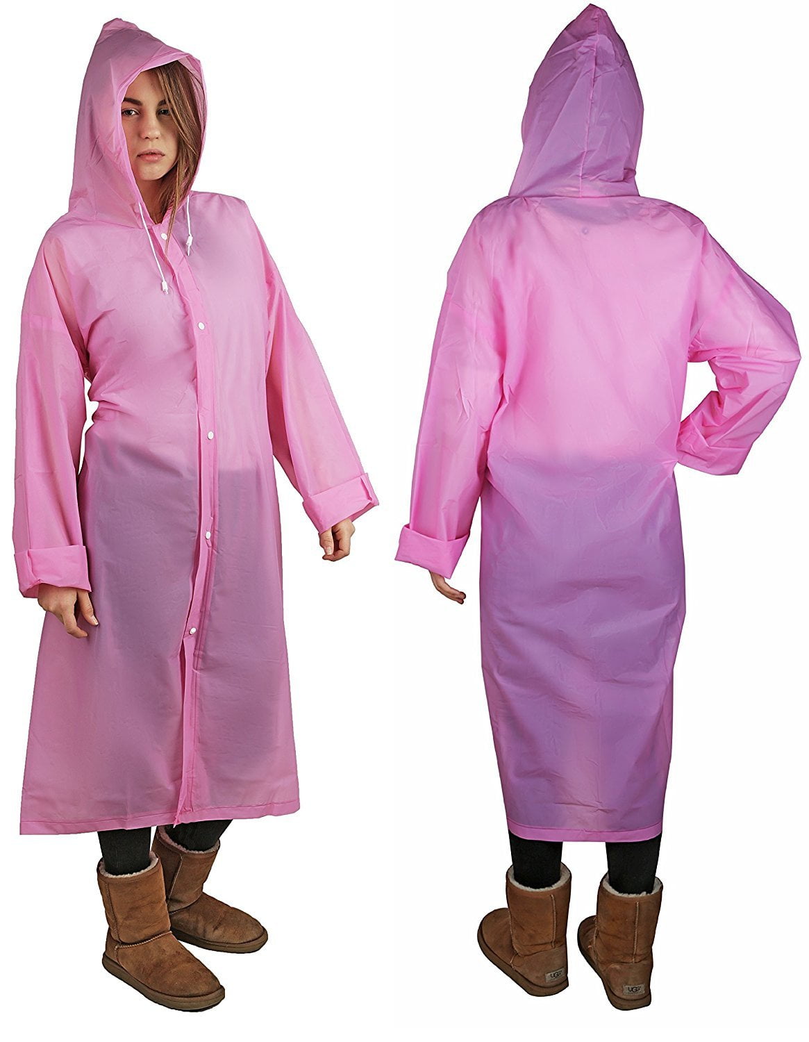 Wealers Adult Long Raincoat with Hood EVA Material Breathable and