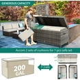 thumbnail image 6 of Dextrus 200 Gallon Outdoor Wicker Storage Box, Large Rattan Deck Box, Patio Cushion Storage, Waterproof Storage Box with Aluminum Frame, 6 of 7