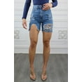 thumbnail image 3 of Major Cut Out High Waist Distressed Denim Shorts, 3 of 7