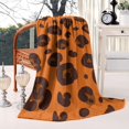 thumbnail image 2 of Orange and Brown Of Leopard Print Blanket,Comfortable Soft Lamb Wool Throw Blanket,All Season,Warm Lightweight Blankets for Sofa Bed Couch Living Room Chair,60"x80", 2 of 4