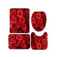 thumbnail image 1 of ILJNDTGBE New Digital Printing Polyester Valentine Day Bathroom Four Piece Shower Curtain Set, 1 of 5