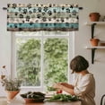 thumbnail image 5 of Dog Paws Abstract Window Valance Curtain Blue Brown Wood Grain Rod Pocket Short Curtain for Living Room, Bedroom & Kitchen Window Decor 54x18in, 5 of 8