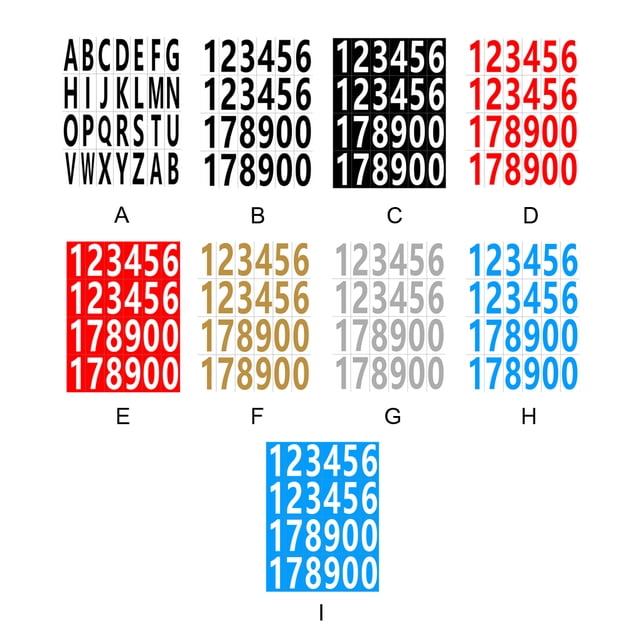 mmirethe 20pack/lot Adhesive Number Stickers Strong Adhesive And Waterproof Any Surface Number Label Sticker Blue Background
