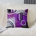 thumbnail image 3 of Set of 2 Ombre Purple Grey Pillow Covers 24x24 Inch, Oil Painting Circles Throw Pillow Covers Bedroom Decor,Modern Geometric Stripes Lines Cushion Covers,Abstract Grunge Art Decorative Pillow Covers, 3 of 7