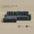 thumbnail image 2 of Modern 110" Modular Sectional Sofa with Chaise, Fluffy Corduroy Cloud L Shaped Couch with Deep Seats for Living Room (Dark Grey), 2 of 9