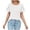 White, variant on Fesfesfes Women T Shirt Women's Fashion Printed T-shirt 3/4 Sleeves Blouse Round Neck Casual Tops Womens Blouse M(US:6)