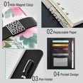 thumbnail image 4 of Leather Planner Leather Notebook Notebook Journal Binder Design Pen Pocket Design Convenient for Storage Pink Floral Light Leaves, 4 of 6