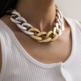 thumbnail image 5 of Conjunto de 4 collares de cadena grande acrílicos exagerados para mujer, gargantilla gruesa retorcida de Hip Hop, joyería gótica, 5 of 5