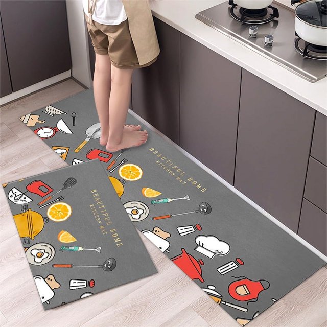 Kitchen Mat, Modern Minimalist Home Decor Entrance Door Mat, Bathroom Non-slip Washable Carpet-week